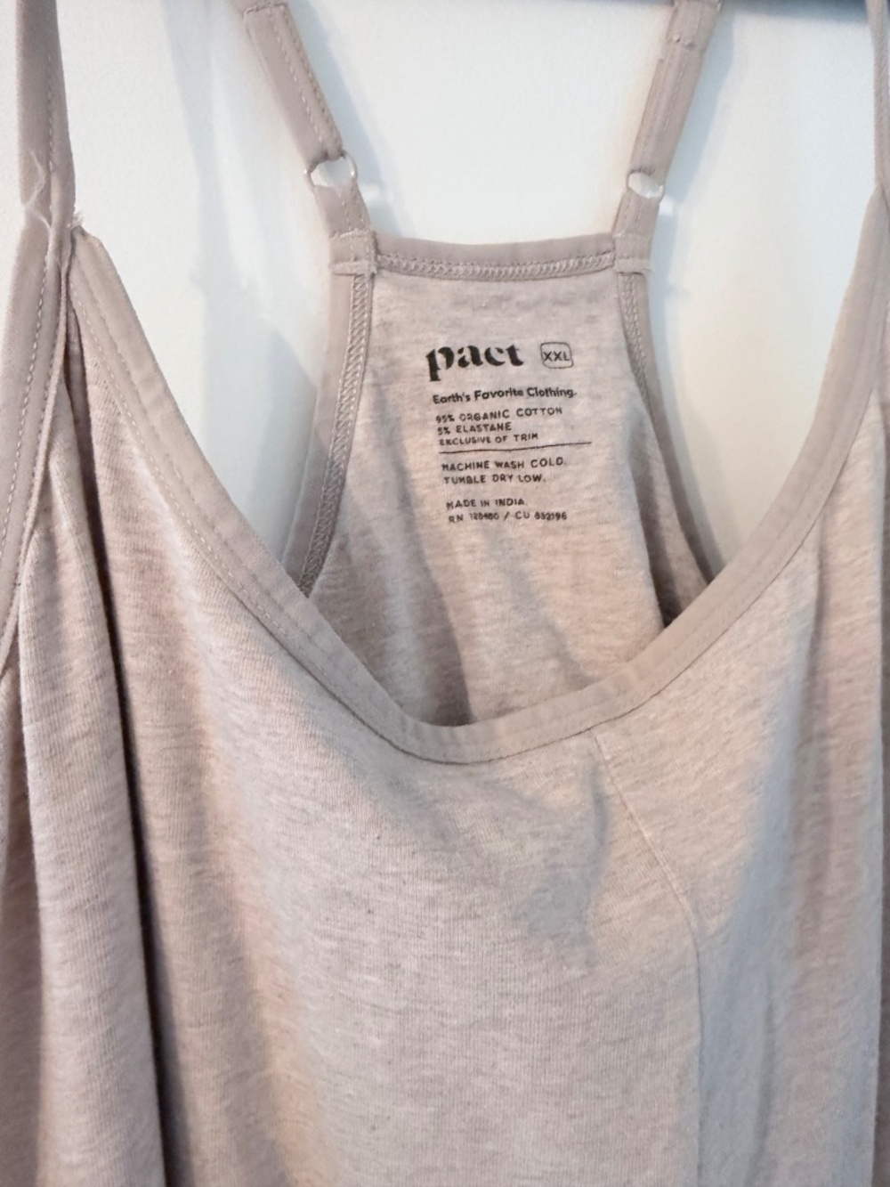 Pact Oat Heather Organic Cotton Cool Stretch Lounge Jumpsuit 2XL - Picture 3 of 4